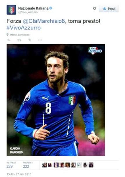 Gli auguri dal profilo Twitter della Nazionale italiana
